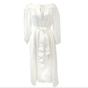 Zimmerman White Cotton Long Sleeve Belted Maxi Zim Sz 0/ Small/ US 4